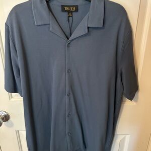 Truth Men's Slate Blue Casual Button Down Shirt